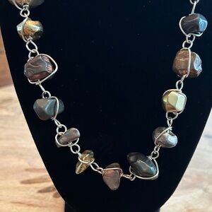 Vintage‎ 90’s earth tone Stone wired Necklace